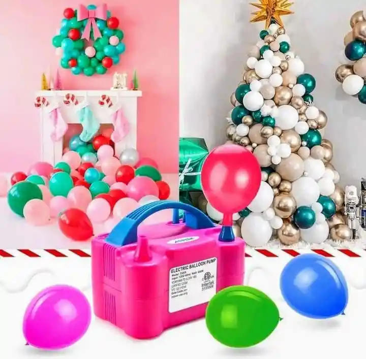 Inflador Eléctrico Para Globos, Doble Boquilla, Práctica Fácil De Llevar