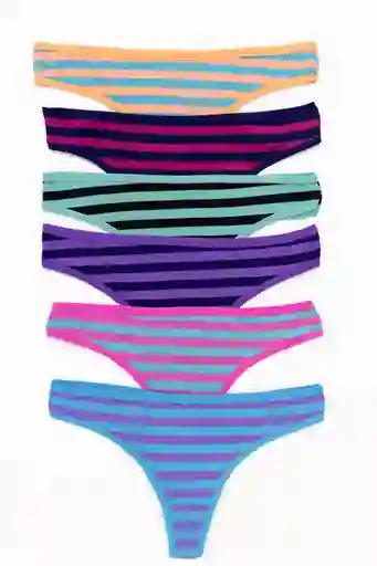 Dos Pantys Hilo En Algodon Clores Surtidos Talla L