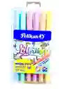 Plumones Markana Pelikan Lettring Punta Pincel Color Pastel X12