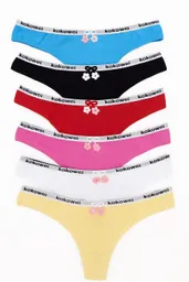 Dos Pantys Hilo En Algodon Y Encaje Clores Surtidos Talla M