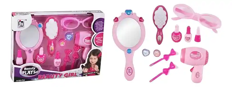 Set De Juguete De Belleza Portátil Con Accesorios Px1593-1