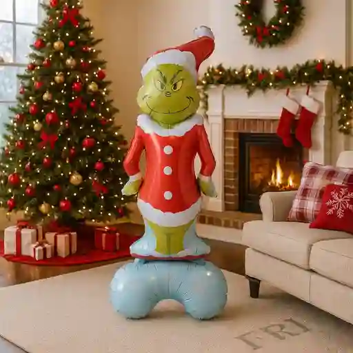 Navidad Globo Metalizado Extragrande Con Base El Grinch