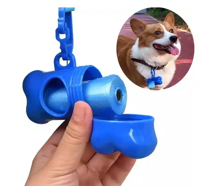 Dispensador Porta Bolsa Popo Perro Gato Mascotas Color Surtido + 1 Rollo
