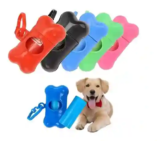 Dispensador Porta Bolsa Popo Perro Gato Mascotas Color Surtido + 1 Rollo