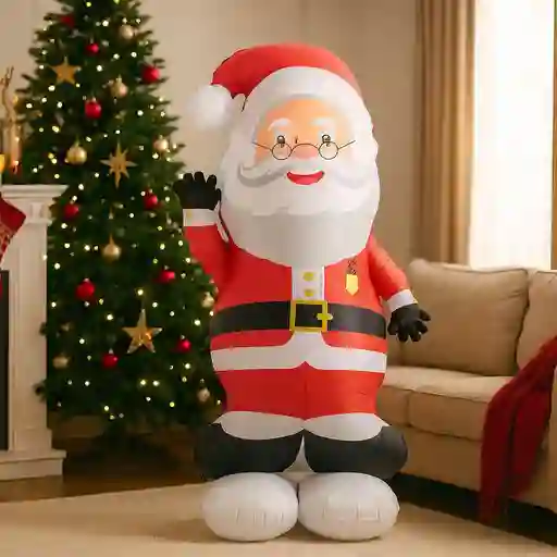 Navidad Globo Metalizado Extragrande Con Base Papá Noel