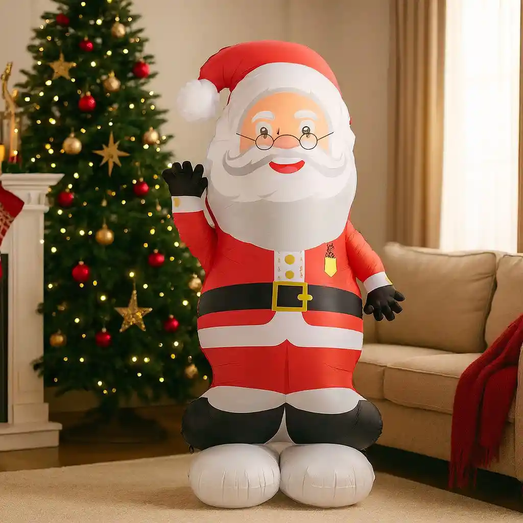 Navidad Globo Metalizado Extragrande Con Base Papá Noel