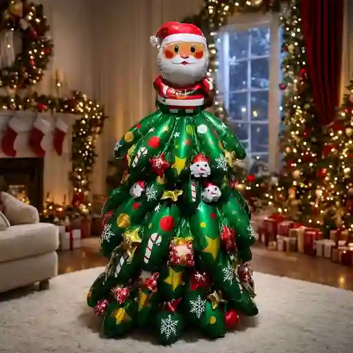 Navidad Globo Metalizado Extragrande Con Base Árbol De Navidad