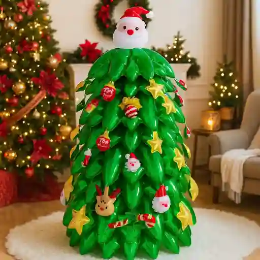 Navidad Globo Metalizado Extragrande Con Base Árbol De Navidad