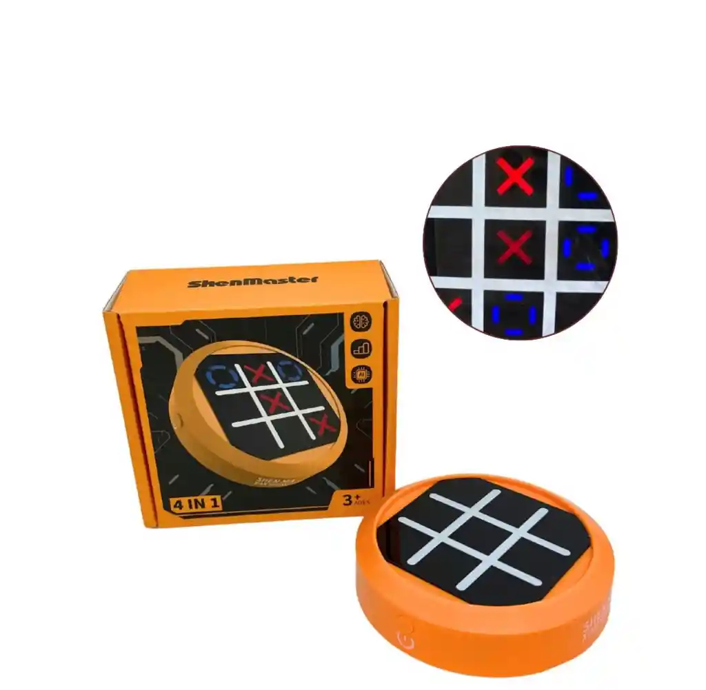 Juego De Tic Tac Toe 4 En 1 Consola Electrónica Portátil