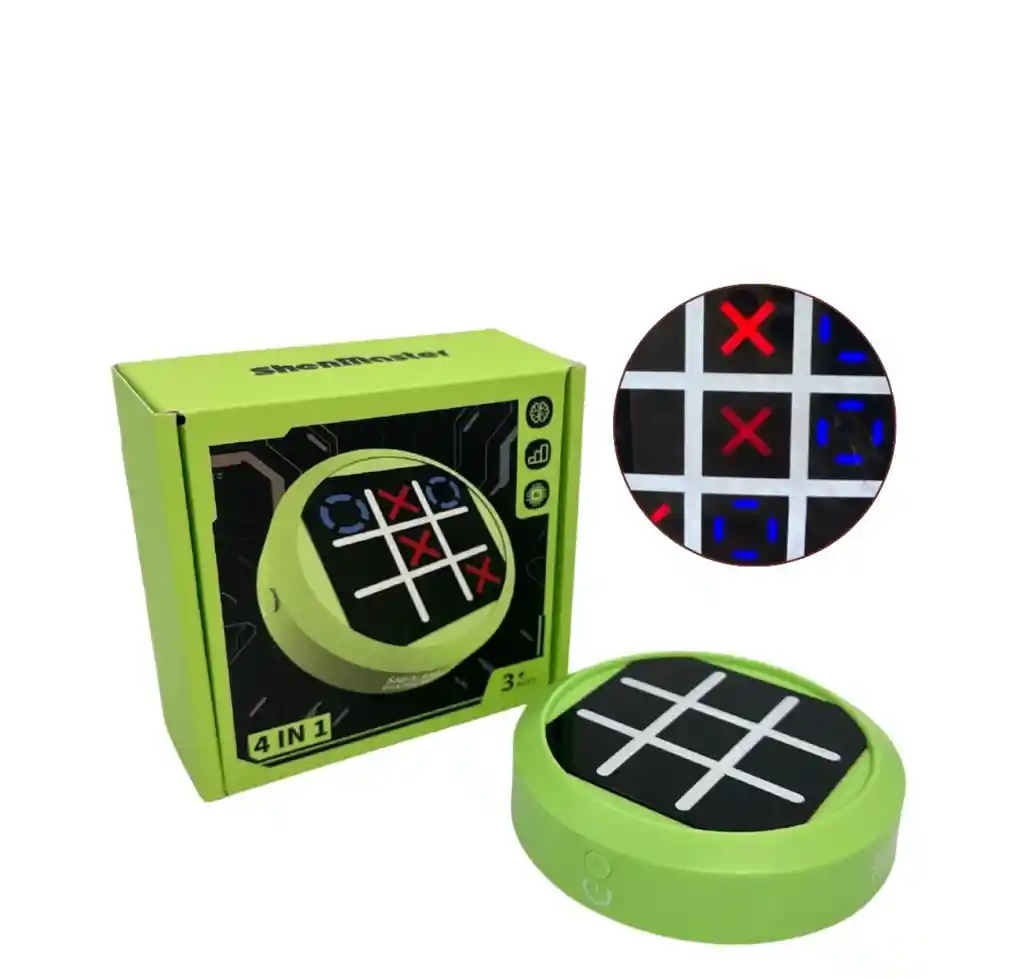 Juego De Tic Tac Toe 4 En 1 Consola Electrónica Portátil