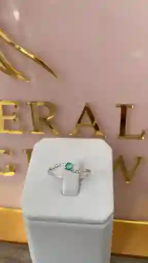 Anillo Esmeralda Redonda Plata Ley 925