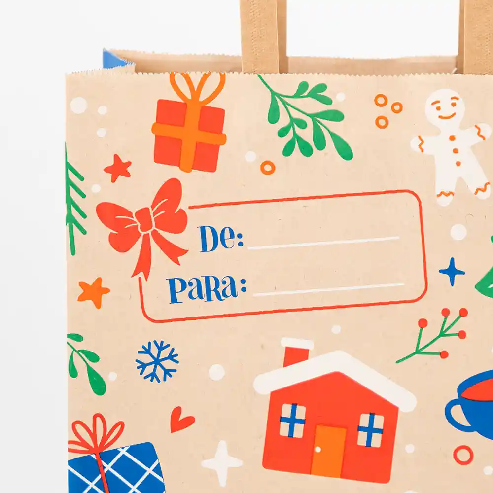 Bolsa De Papel Navideña Mediana