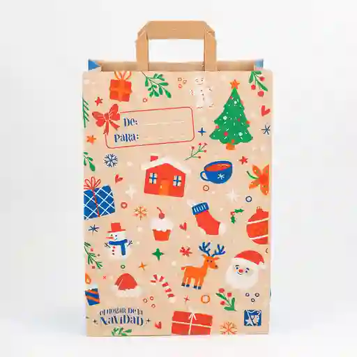 Bolsa De Papel Navideña Mediana