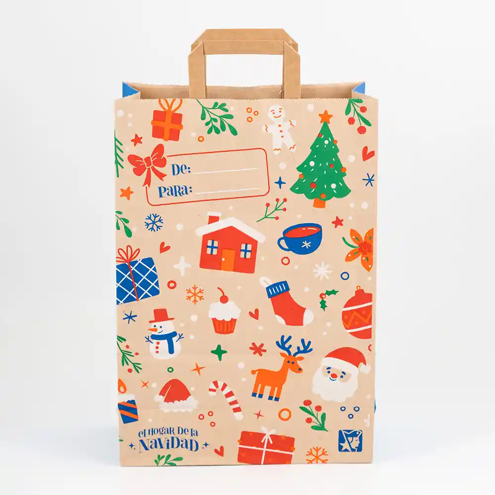 Bolsa De Papel Navideña Mediana