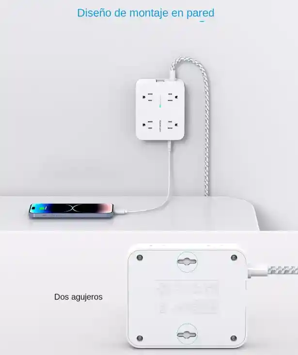 Hanycony Multitoma 12 Tomas 1.52m Con Usb Y Protección