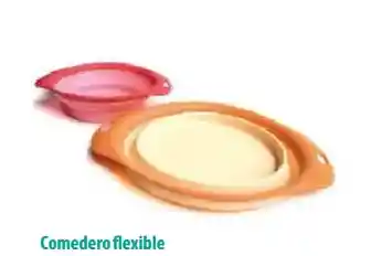 Comedero Bebedero Flexible Pegable Rosado 23x23cm