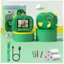 Cámara Instantánea Impresora Fotos Infantil 1080p Dinosaurio