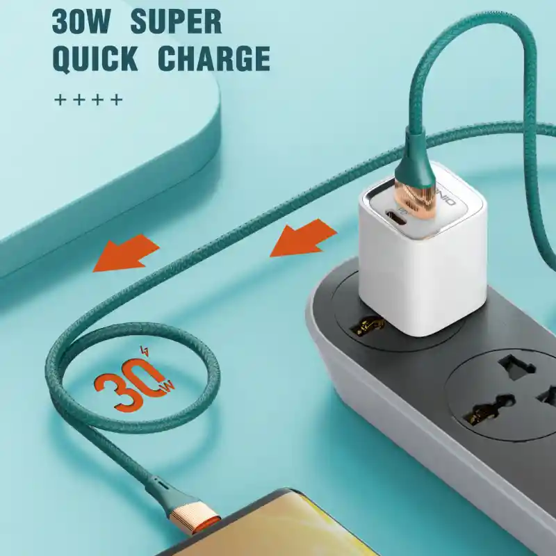Cable De Carga Rápida 30w 2 Metros Reforzado Trenzado Tipo C
