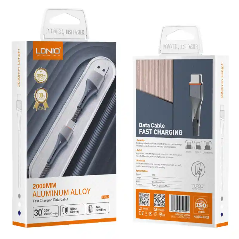 Cable De Carga Rápida 30w 2 Metros Reforzado Trenzado Tipo C