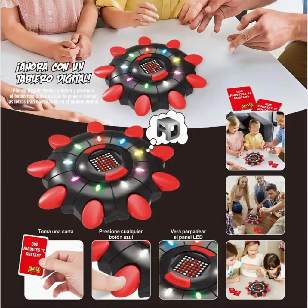 Juego De Mesa Basta 3.0 Interactivo Agilidad Mental Luces