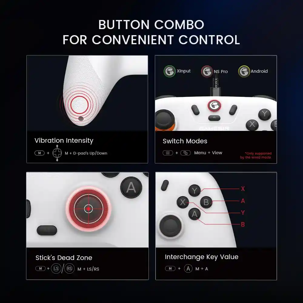 Control Gamesir Nova Lite Para Pc, Celular Y Switch Color Blanco