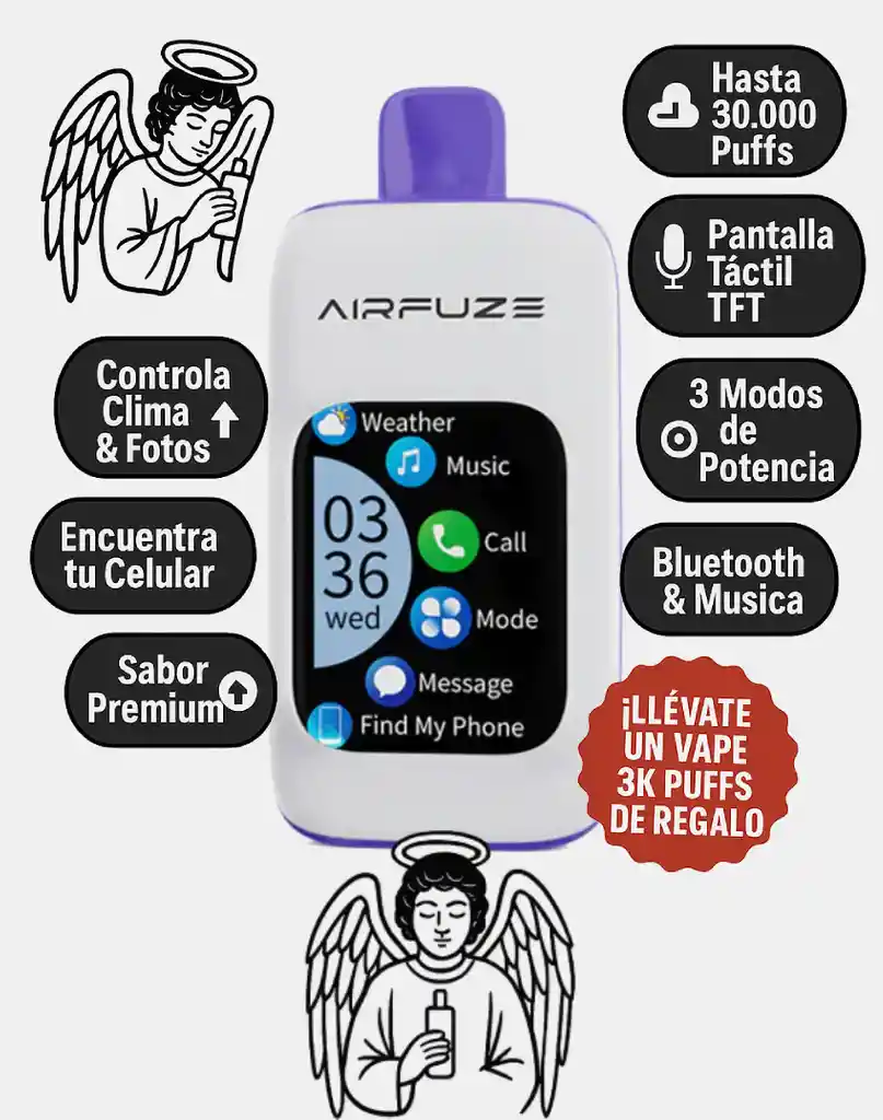 Vape / Vaporizador Smart Airfuze Blue Razz Ice 30.000 Puff