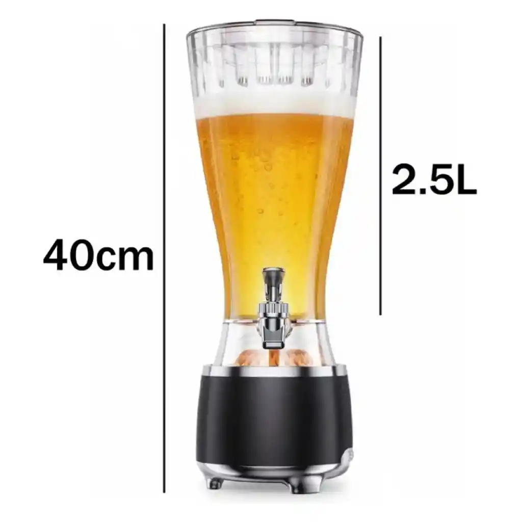 Torre Dispensador Jirafa Bebidas Cerveza 2,5 Lt Con Parlante
