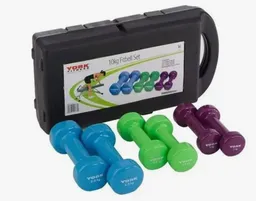 Kit X 6 Mancuernas Pesas 9kilos 18 Libras Ejercicio+estuche