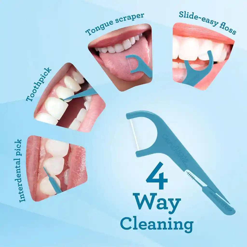 Palillos De Hilo Dental Quad Clean 4 En 1 - 300 Unidades