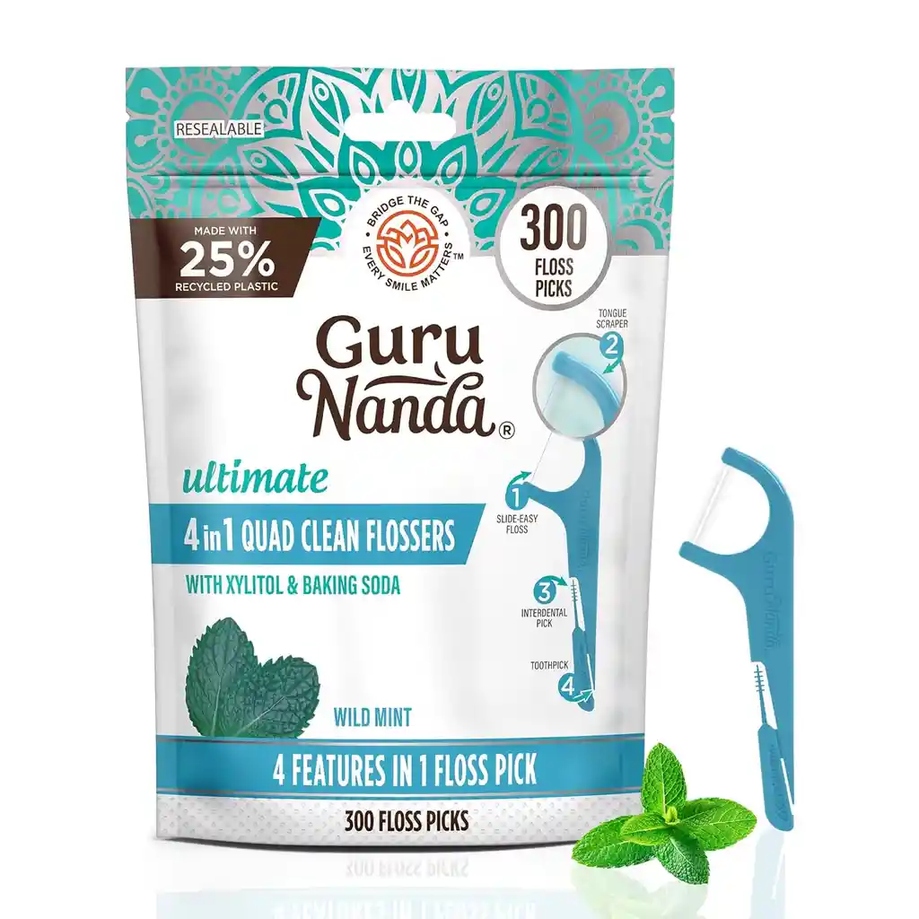 Palillos De Hilo Dental Quad Clean 4 En 1 - 300 Unidades