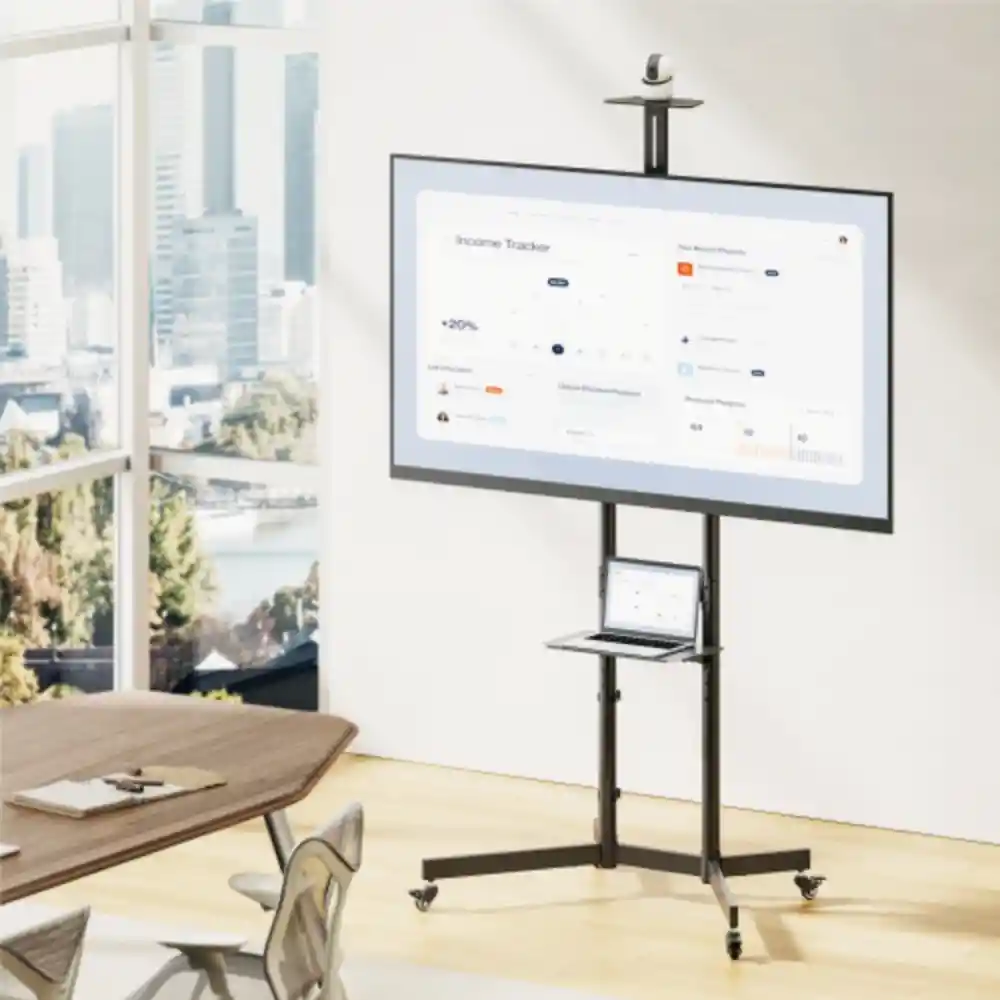 Soporte Móvil Con Ruedas Para Tv De 37'' A 70'' Techgo Spr-6404 Hasta 70kg + 2 Repisas