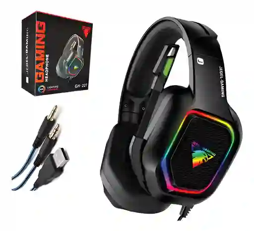 Diadema Jedel Gh-227 Rgb / Conexión 3.5mm + Micrófono Flexible Y Sonido Envolvente