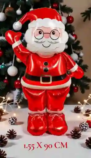 Globo Metalizado Navidad Papá Noel Gigante 1.55 X 90 Cm