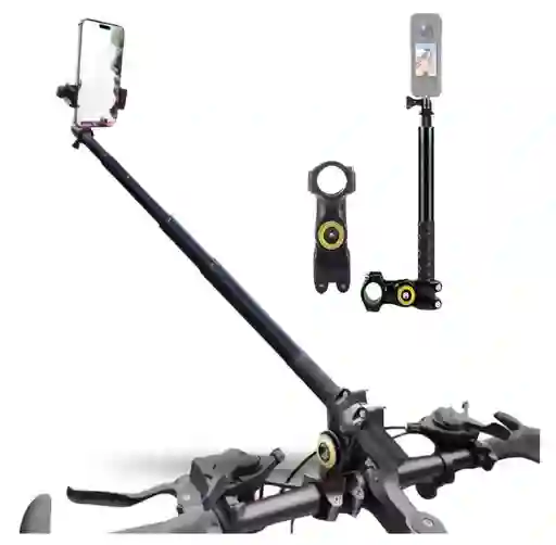 Soporte Telescópico Para Manillar Moto Bicicleta Compatible Insta360 Y Gopro