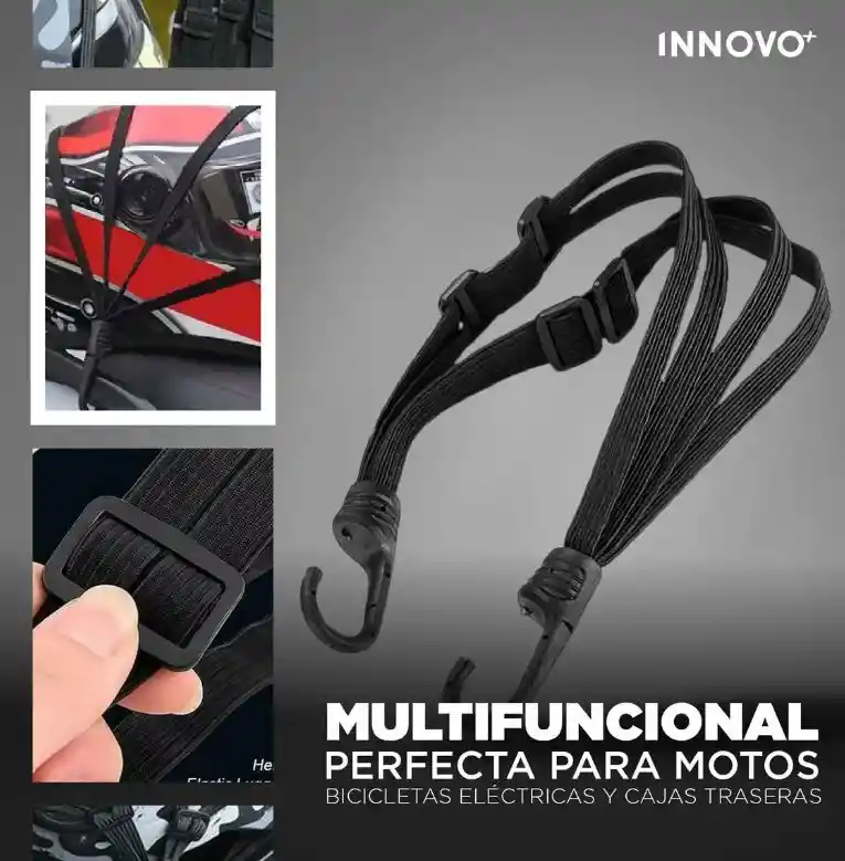 Correa Multifuncional Antideslizante Para Casco Y Equipaje De Moto 75 Cm