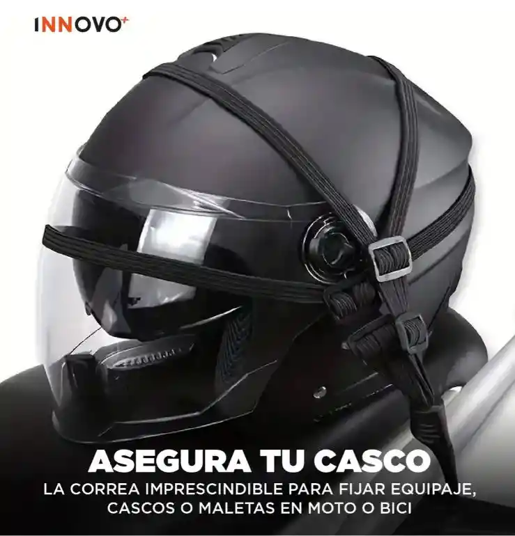Correa Multifuncional Antideslizante Para Casco Y Equipaje De Moto 75 Cm
