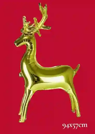 Globo Venado Navideño Dorado 94x57 Cm – Decoración Elegante