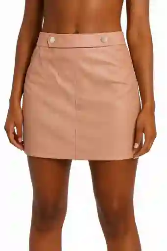 Falda Cuerina Con Botones Talla Unica