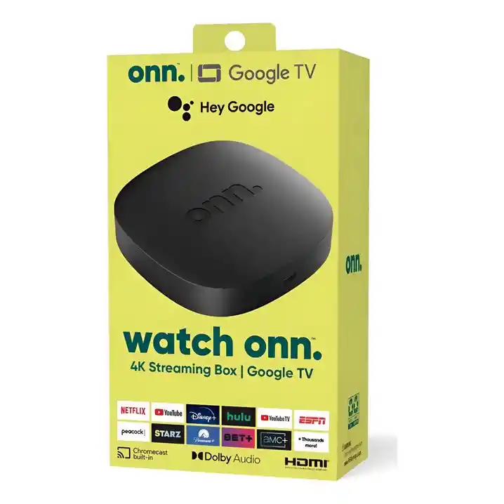 Tv Box Onn Watch 4k Uhd Streaming Google Tv Control De Voz Dolby Audio