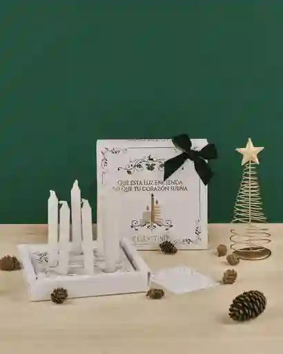 Velitas 7 De Diciembre En Cajita Premium Con 8 Velas