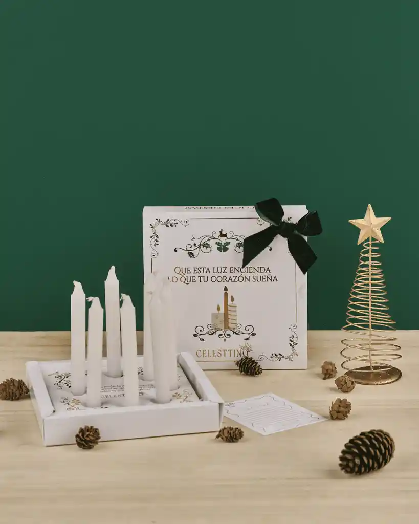 Velitas 7 De Diciembre En Cajita Premium Con 8 Velas