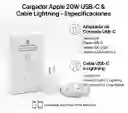 Cargador Completo Iphone 20w - Adaptador + Cable Tipo C A Lightning