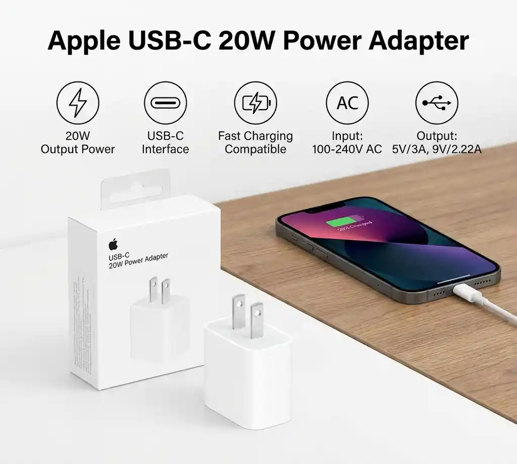Adaptador De Corriente Apple Usb-c 20w (solo Cabezote)