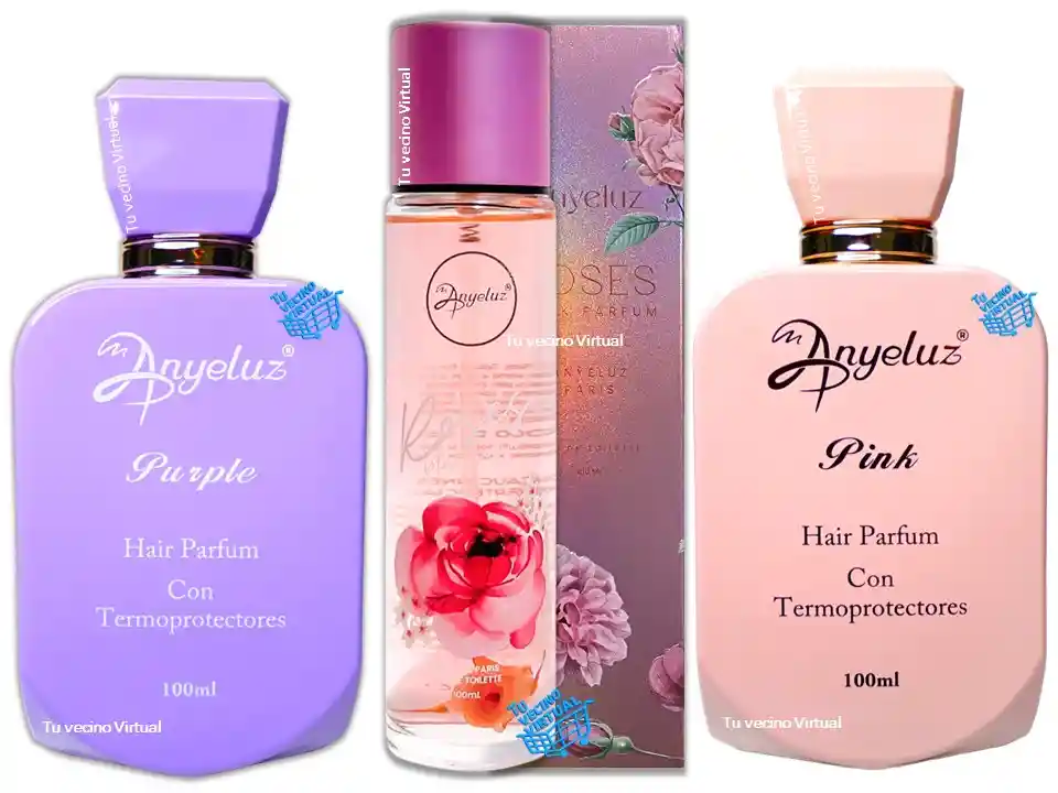 Perfume Capilar Purple Y Pink Y Perfume Corporal Rosas Anyeluz
