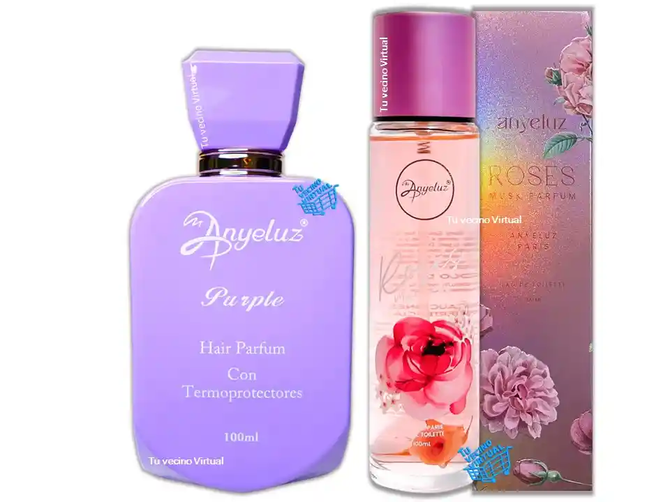 Perfume Capilar Purple Y Perfume Corporal Rosas Anyeluz