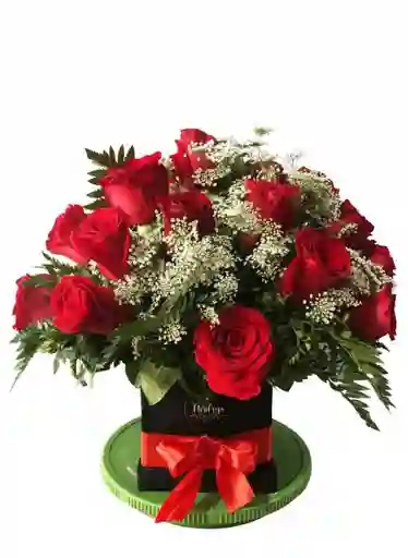 Base De 24 Rosas Rojas