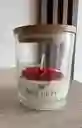 Vela Aromática Premium En Flor Roja (navidad)– Hecha A Mano • En Frasco De Vidrio Con Tapa Bambú