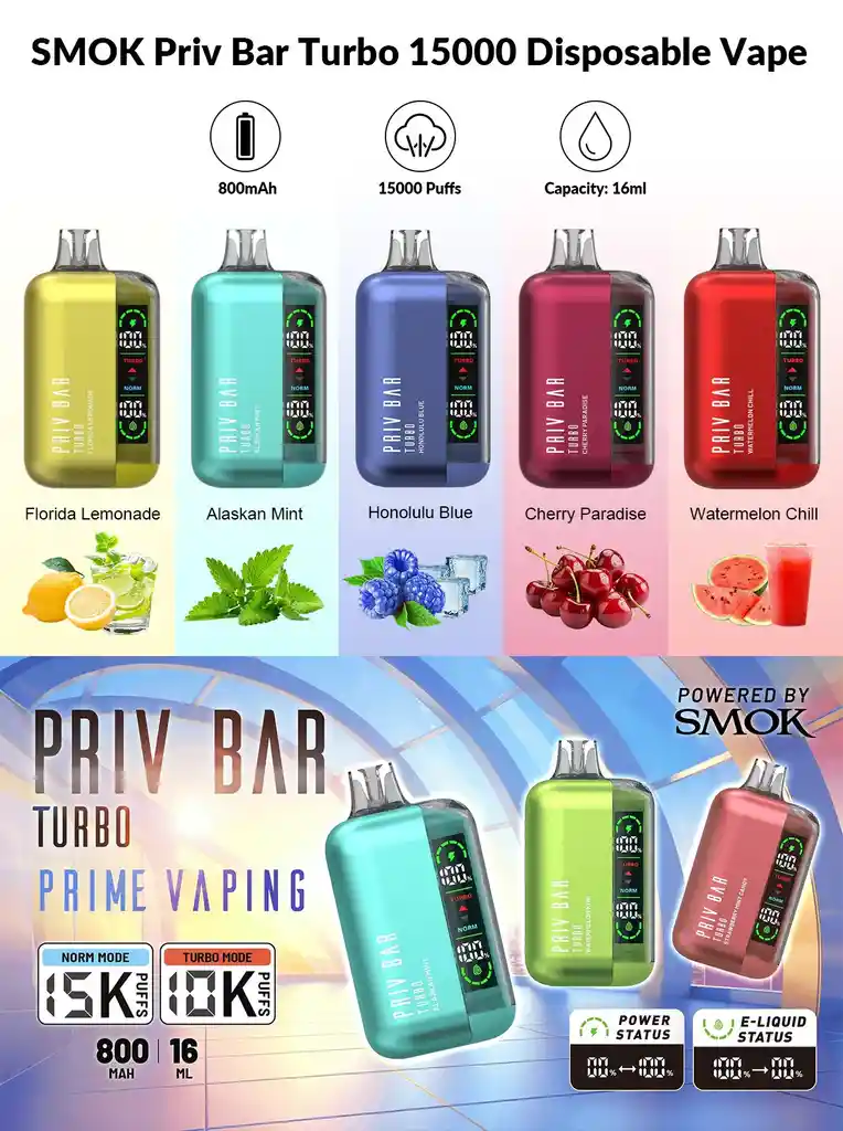 Vaporizador Priv Bar 15.000 Puffs Florida Lemonade