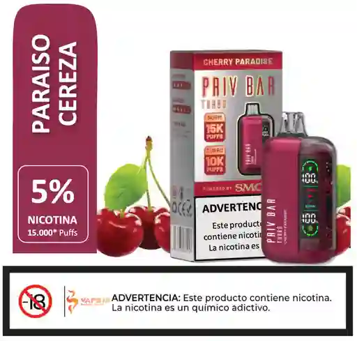 Vaporizador Priv Bar 15.000 Puffs Cherry Paradise