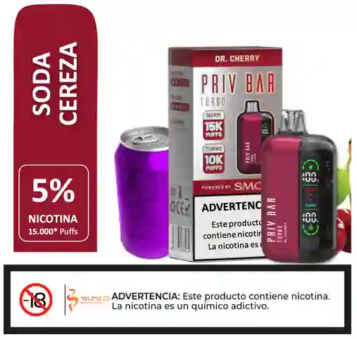 Vaporizador Priv Bar 15.000 Puffs Dr. Cherry